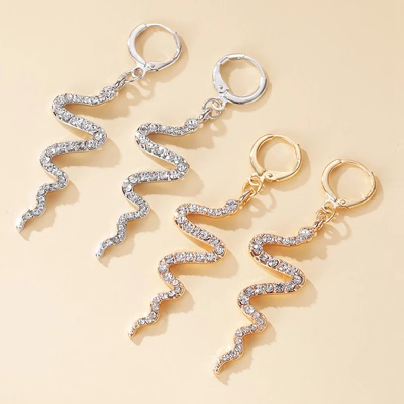 Новинка 2021 женские серьги в виде змеи стиле панк милые серьги-гвоздики с