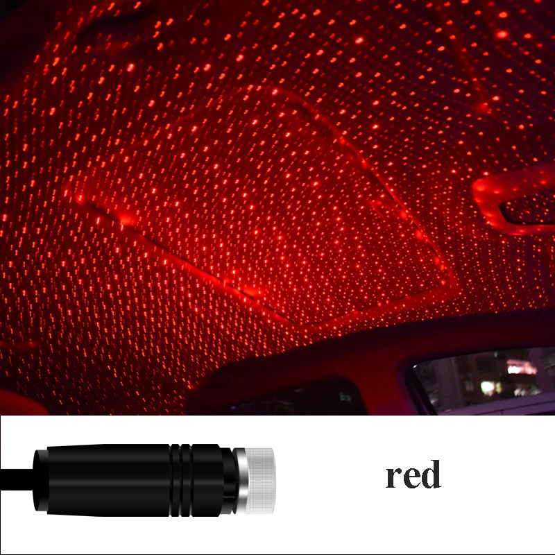 Зарядных порта USB для автомобиля крыши проектор звездного неба светодиодный