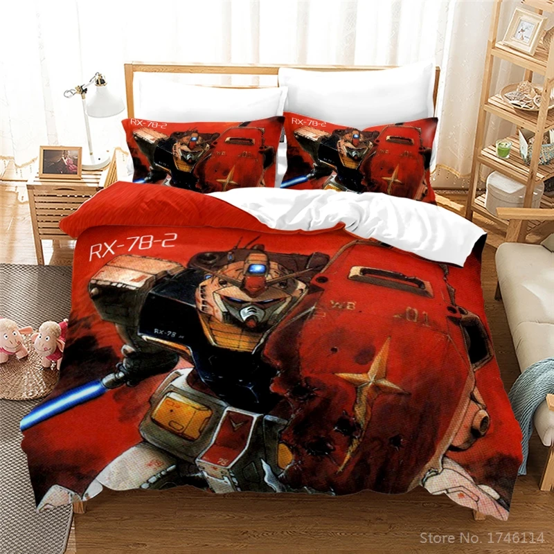 

Mobile Suit Gundam Anime 3D Printed Bedding Set Comforter Cover / Duvet Cover with Pillowcase Bed Linens Bedclothes Home Textile
