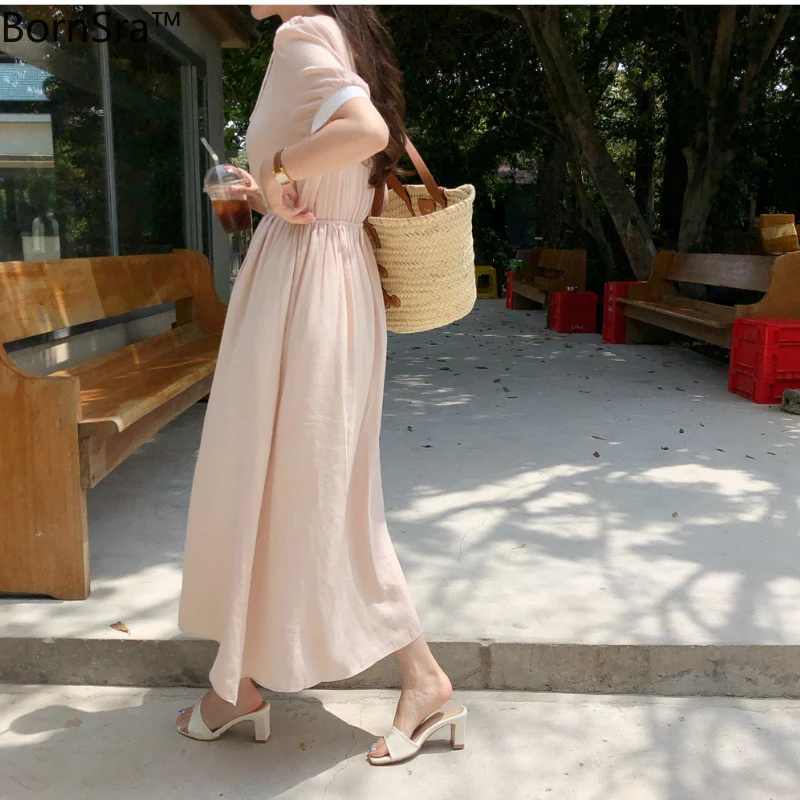 Платье Bornsra женское короткое до середины икры элегантное хлопковое винтажное