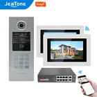 7 ''WIFI IP видео домофон дверной звонок здание безопасности Система контроля доступа сенсорный экран парольдля 2 домохозяек