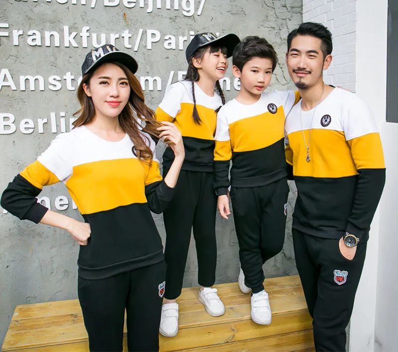 Ropa familiar de talla grande, conjunto de algod&oacute;n a juego para madre, hija, Padre, Hijo y ni&ntilde;a, moda de oto&ntilde;o, 2021-2