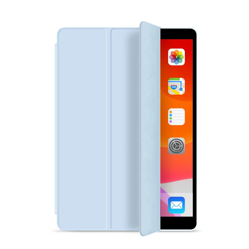 Ice Blue Чехол для iPad Mini 5, чехол-книжка из искусственной кожи, трехслойный чехол-подставка с функцией автоматического сна/пробуждения, умный чехол для iPad, A2133, A2124, A2125, A2126 - Цвет: Ice Blue