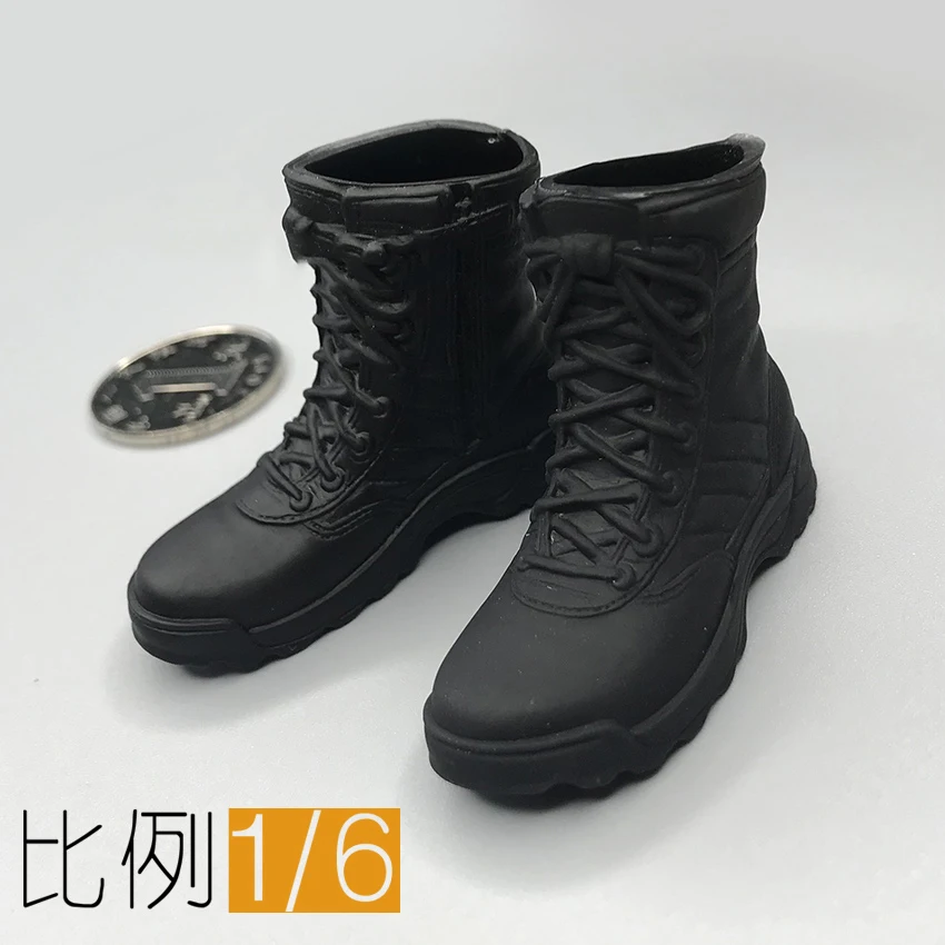 

1/6 Soldiers Combat Boots Lace-up Hollow Shoes Model for 12" Male Action Figure Doll for Collection