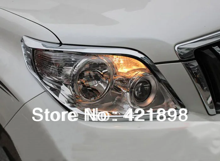 

For Toyota Prado FJ150 2010 2011 2012 2013 ABS Chrome Decorate Front Head Light Headlight Lamp Cover Trim Molding Frame