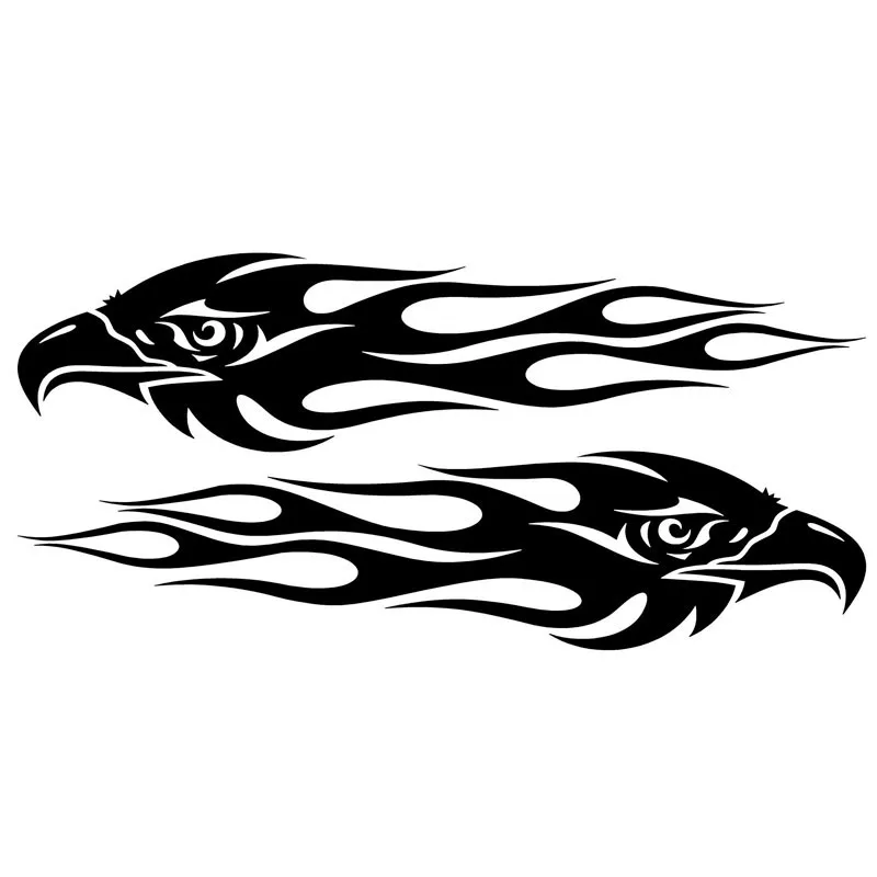 

Pair Eagle Flames Car Sticker Personalized Motorcycle Waterproof Stickers Car Styling Accessories,20*4.7CM