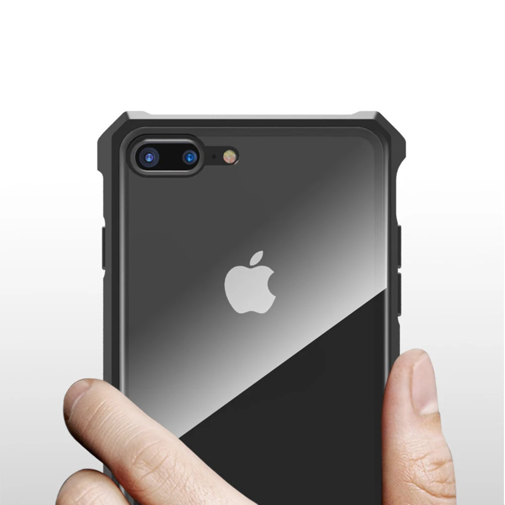Металлический бампер из закаленного стекла чехол для iPhone 7 8 Plus противоударное стекло высокой четкости металлическая пряжка рамка защитная задняя чехол для iPhone 7 8