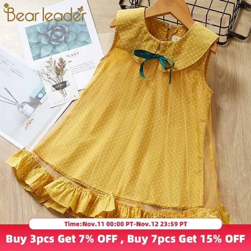 Bear Leader/платья для девочек Новинка 2020 года Сезон лето Модное платье принцессы с