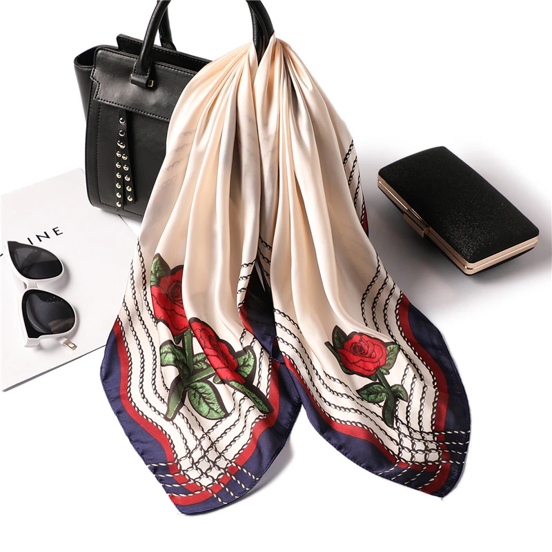 2021 маленький шарф летние шелковые шарфы квадратные для женщин шали лица волос