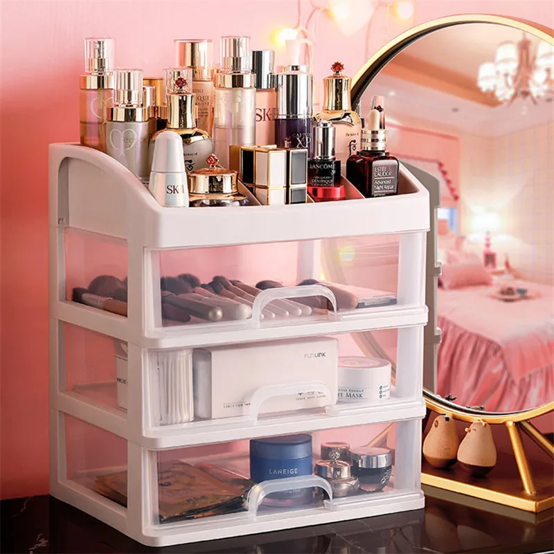 

3 Layer Storage Case Makeup Brush Holder Organizers Box Multi-Function Sundry Makeup Organizer Plastic Cosmetic Storage Box Rack