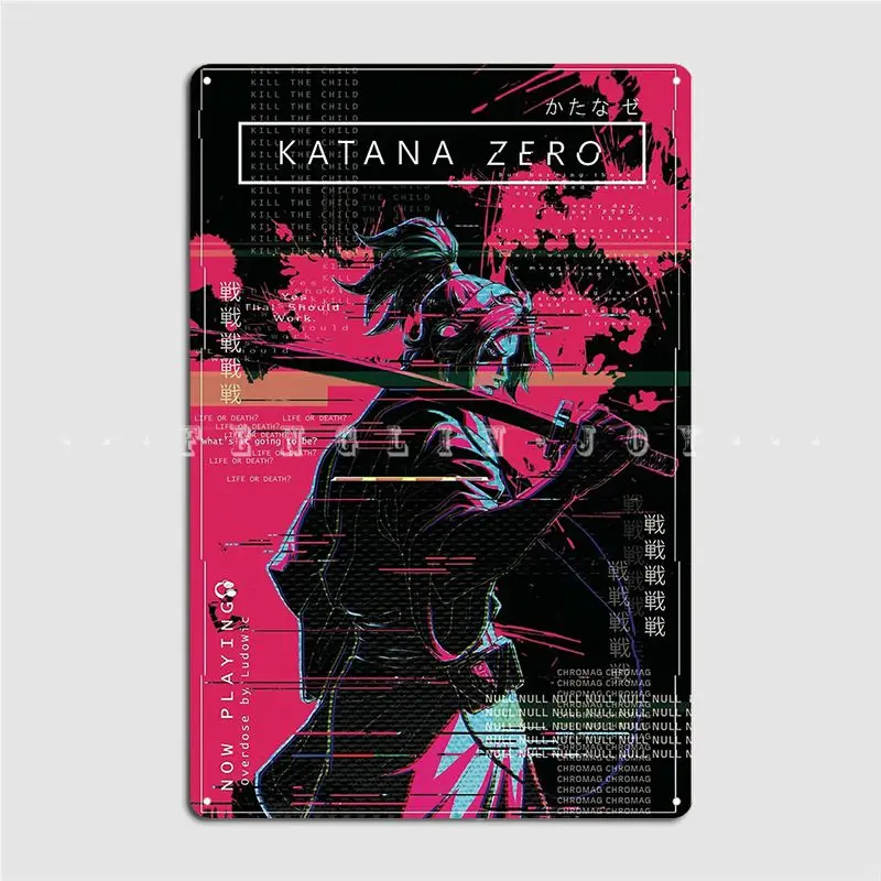 

Katana Zero Option 2 металлический плакат на стену, настенная пещера, винтажный Настенный декор, жестяной плакат