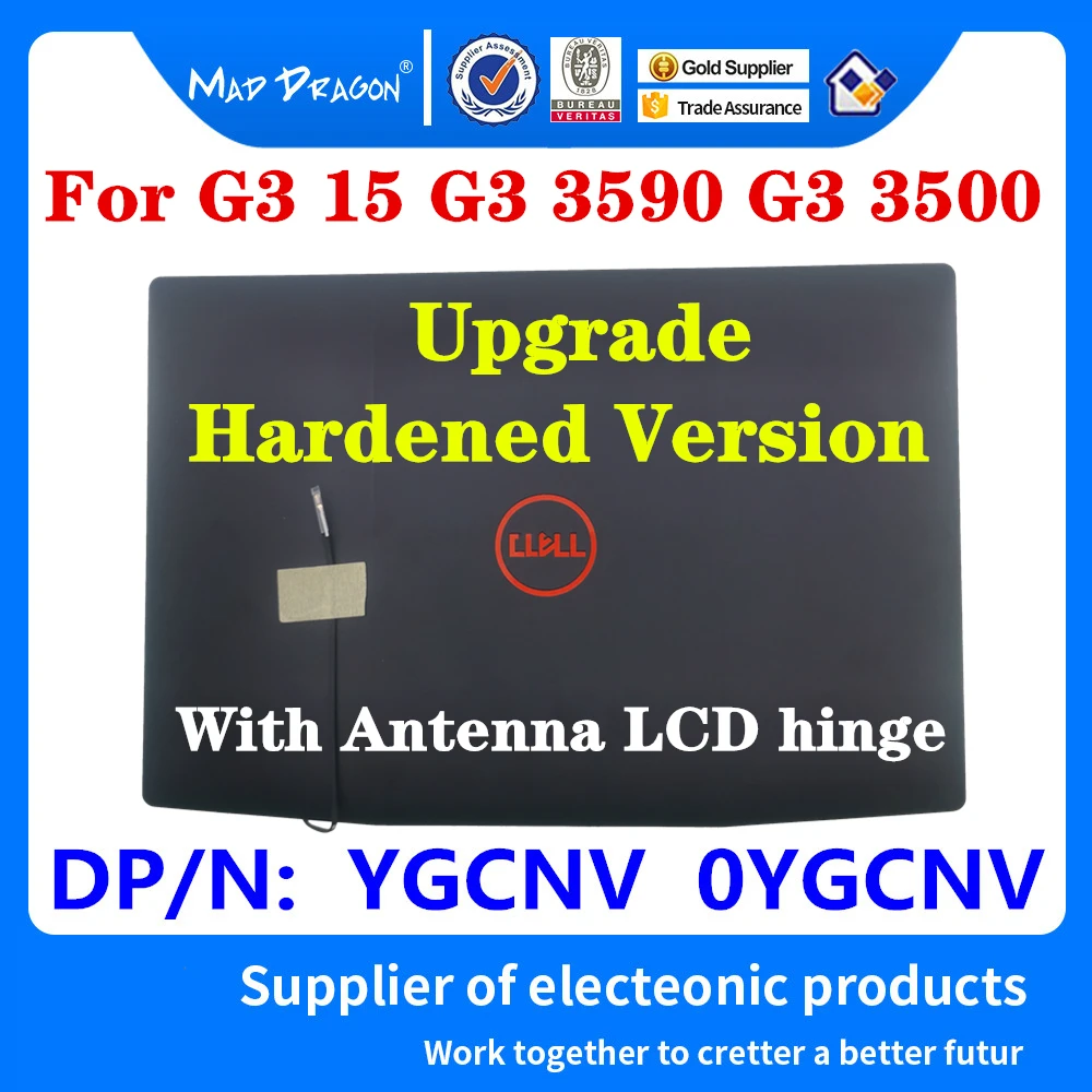 

New Original YGCNV 0YGCNV For Dell G3 15 3590 3500 LCD Rear Cover Black Top Shell Screen Lid Red LOGO With Antenna LCD Hinge