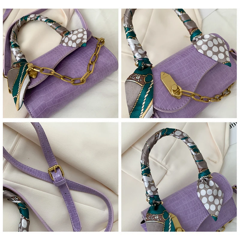 

Crocodile Pattern Mini Chain Design PU Leather Crossbody Bags For Women 2020 Fashion Shoulder Handbags Female Totes Hand Bag