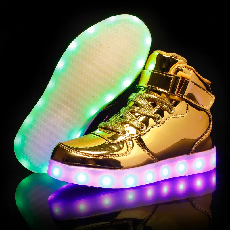 LED luminous shoes autumn winter cross-border 2019 high-cut men boy girl women casual sports | Обувь