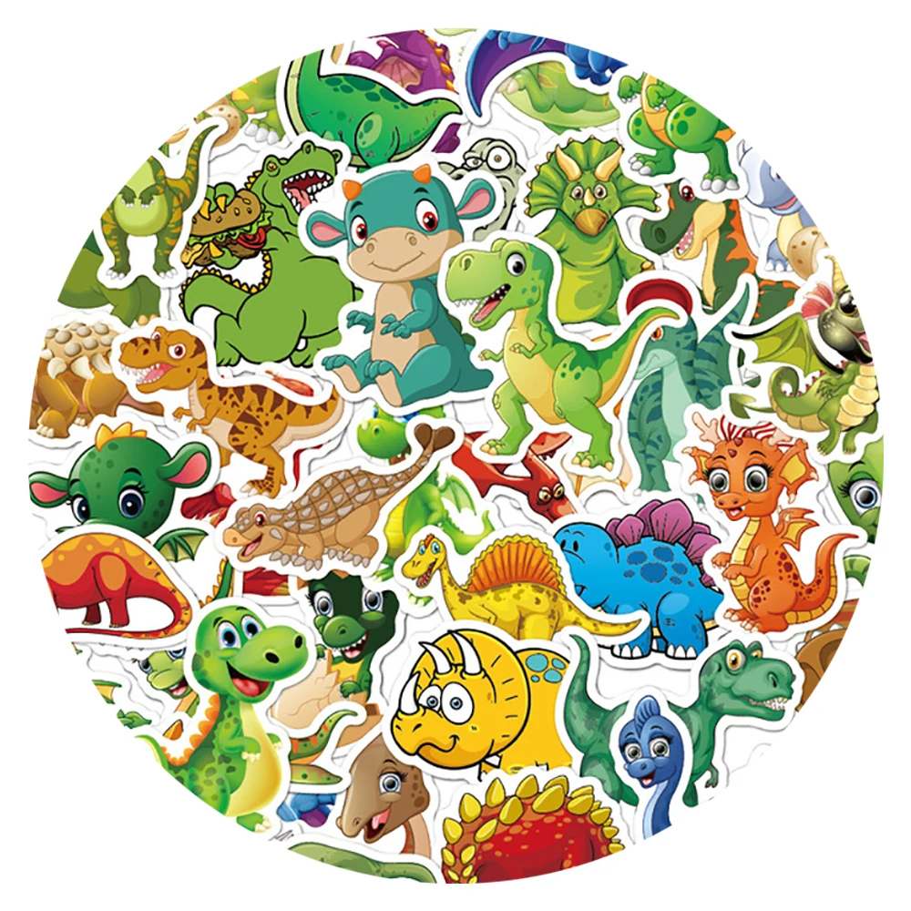 10/30/50PCS Cute Cartoon Dinosaur Stickers DIY Phone Snowboard Laptop Luggage Fridge Guitar Graffiti Waterproof Classic Stickers images - 6