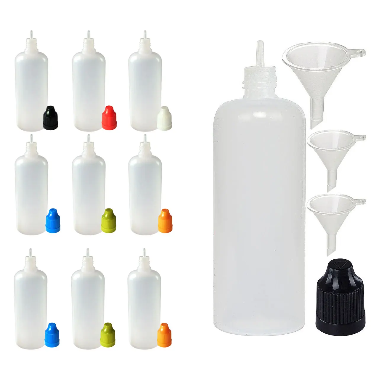 100 шт. мл Пластик сжимаемые бутылки капельницы пустые жидкость сока е дриппер для