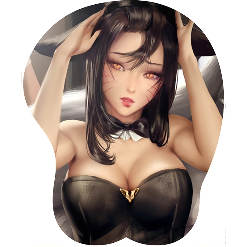 

High quality creative 3d silicone mouse pad animation sexy breast enhancement hand mouse pad animation game mouse pad