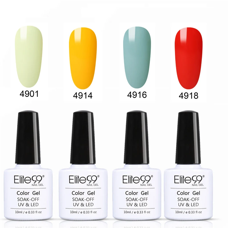 Elite99 10 мл Макарон Гель 4 шт./компл. лак для ногтей гель uv Vernis Гель-лак удаляющийся замачиванием Гель-лак для ногтей для укрепления Led Лак для ногтей искусства - Цвет: C022
