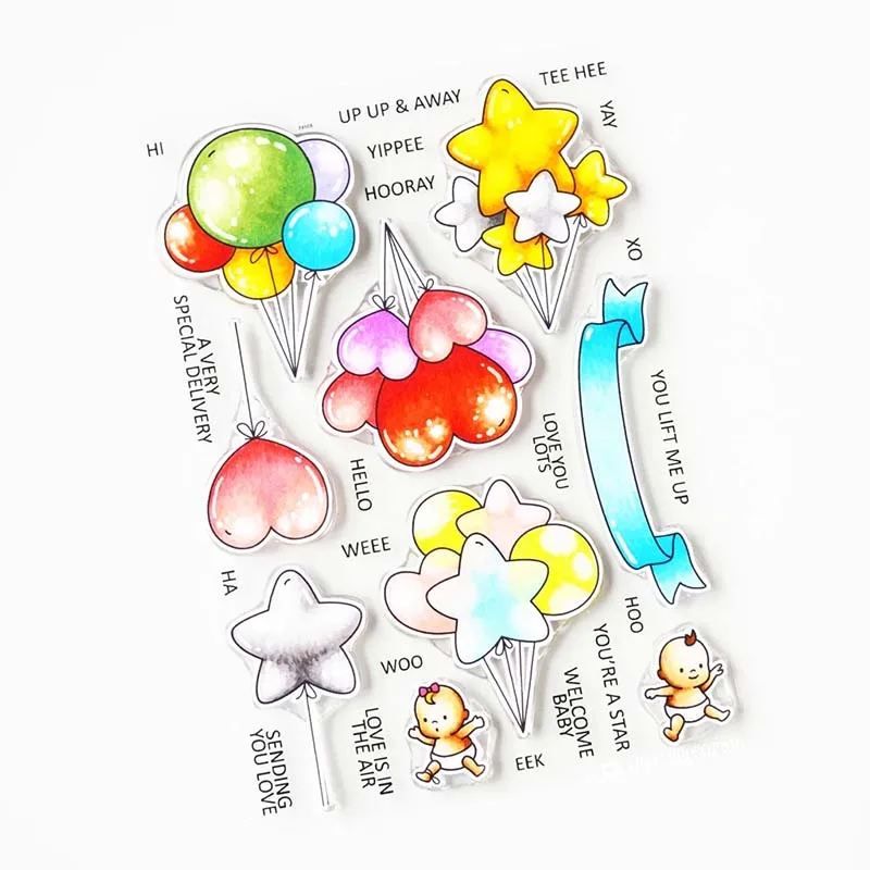 Шар связка металлический Трафаретный вырубной штамп и прозрачные наклейки