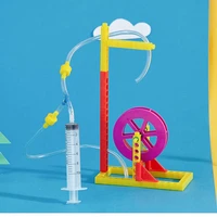harmless diy physical experiments toy light weight self assembly educational science plastic water wheel model toy kit for kids