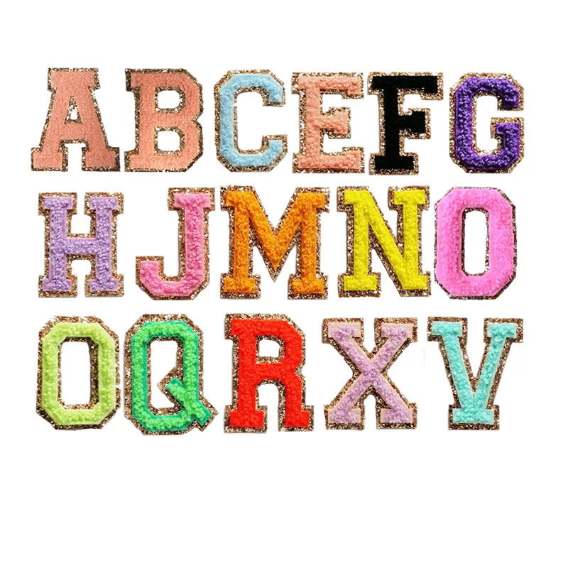 

26 цветов, вышивка полотенец, нашивки из шенилла с утюгом, аксессуары для одежды, сумок, курток, наклейки с именем «сделай сам»