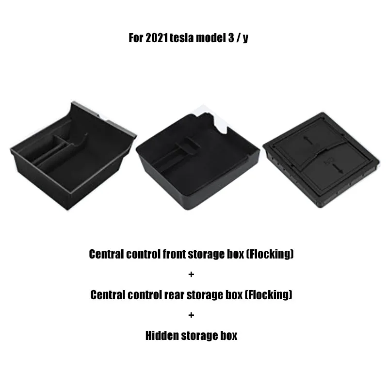 Центральный автомобильный подлокотник для хранения Коробка для Tesla Model 3 / Y 2021 2022 2023, скрытая коробка, держатель для чашки, флокирующий органайзер, контейнер SR