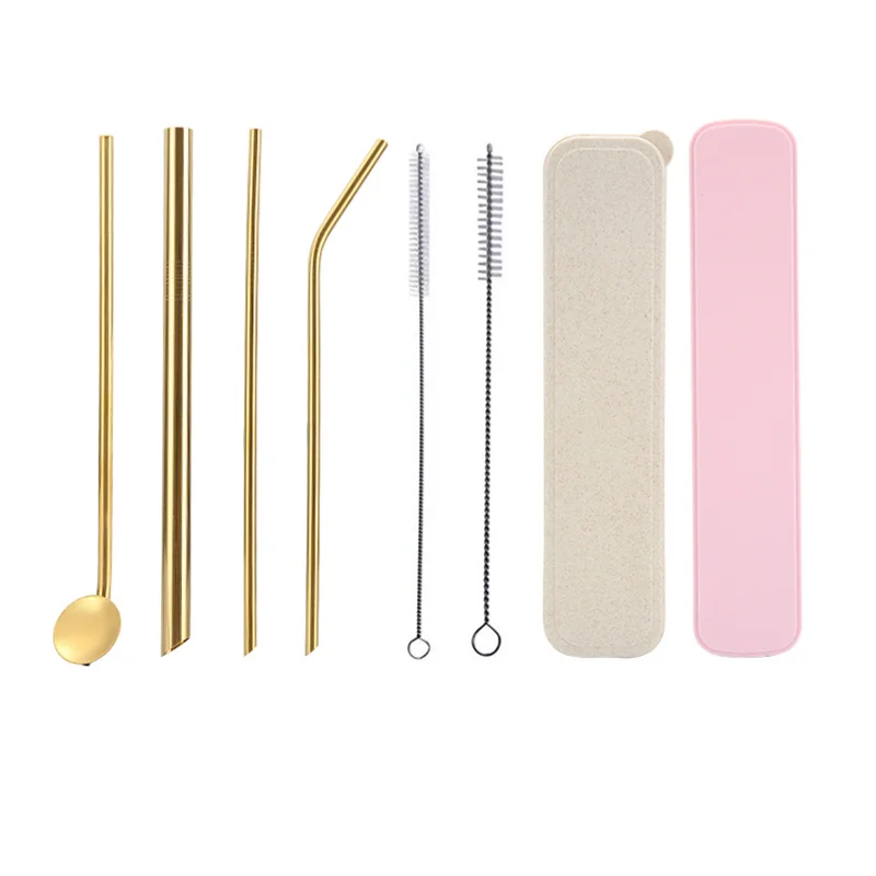 Солома из нержавеющей стали. Соломенная ложка 7 раз. Креативная не одноразовая