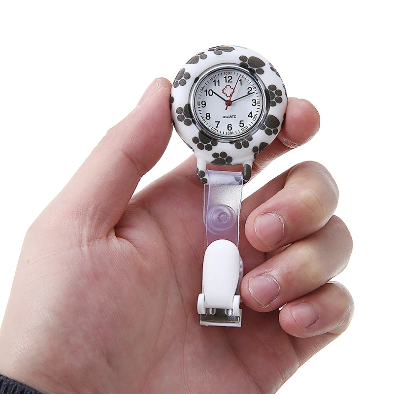 Модные красивые силиконовые часы с цветами для медсестер круглый циферблат