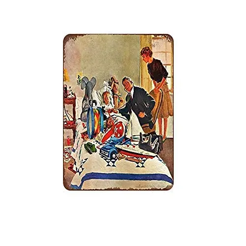 

Family Metal Wall Poster Tin Sign Vintage BBQ Restaurant Dinner Room Cafe Shop Decor