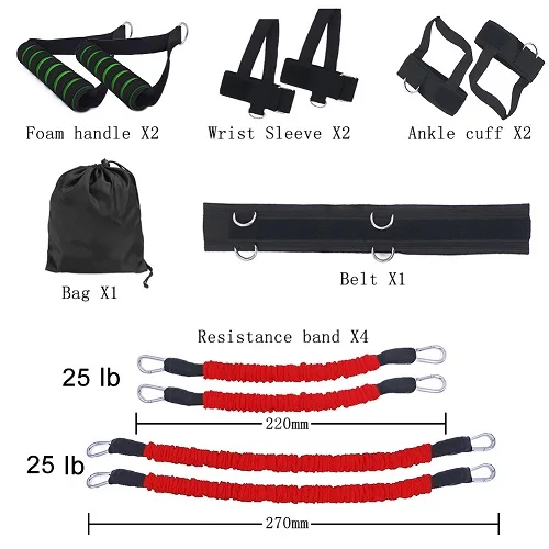Set 4 Эспандеры для растягивания ремней, набор для упражнений для ног, для домашнего спортзала, для подпрыгивания, силового подпрыгивания, тренажеры, Прямая поставка - Цвет: Set 4