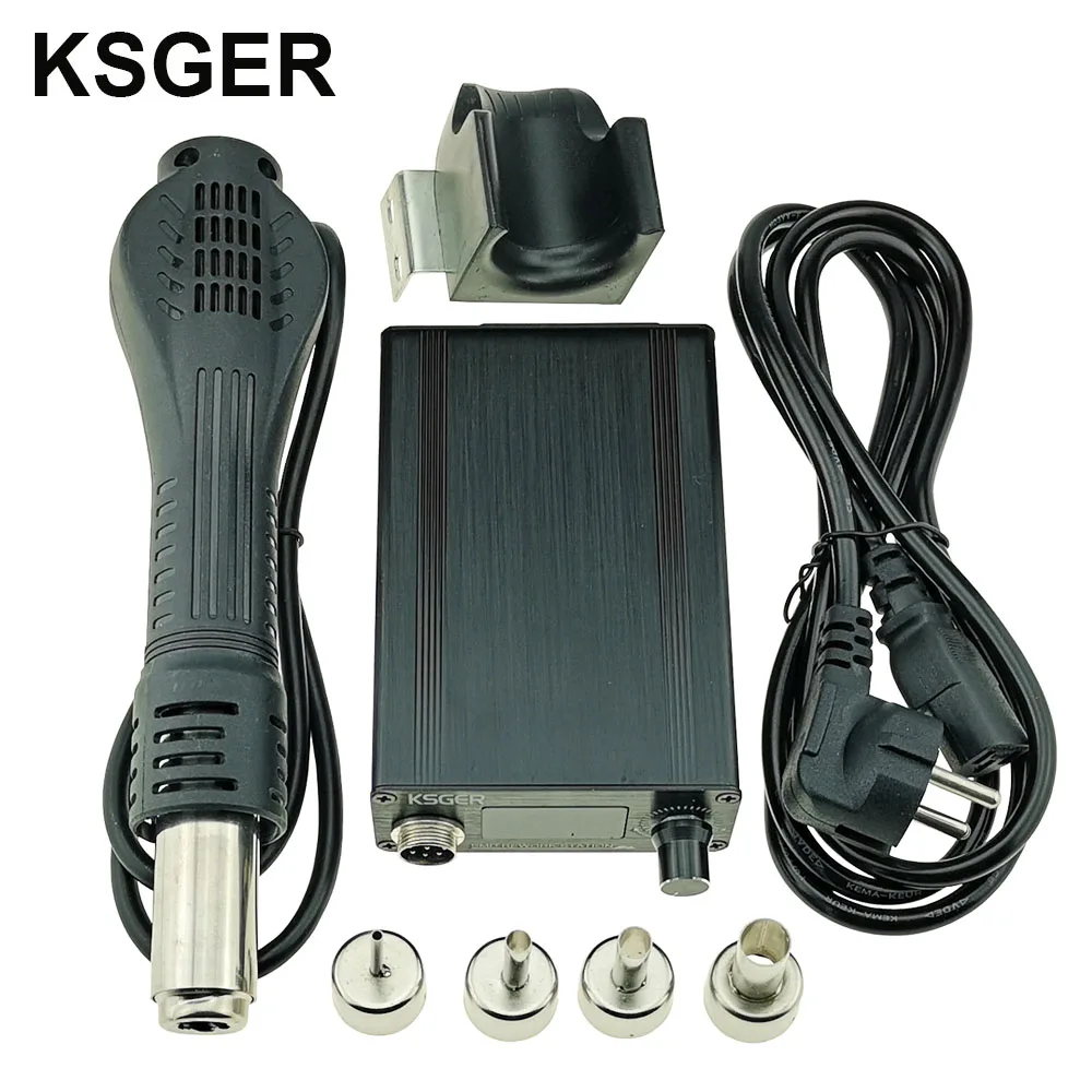 Sets 1 KSGER DIY горячего воздуха пистолет паяльник для наладочной станции горячий воздух Забавный фен электронный OLED подпорка для распылителя DIY сварочный инструмент нагревательный элемент 700 Вт - Цвет: Sets 1