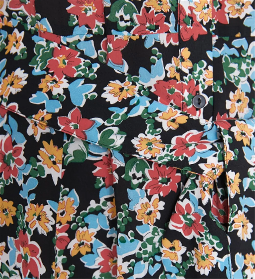 Женское богемное платье с цветочным принтом ZA модное отворотами популярное