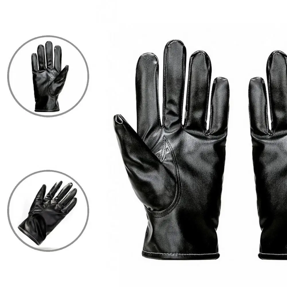 

Shock Absorbing Daily Costume Heavy-duty Touchscreen Faux Leather Gloves for Men