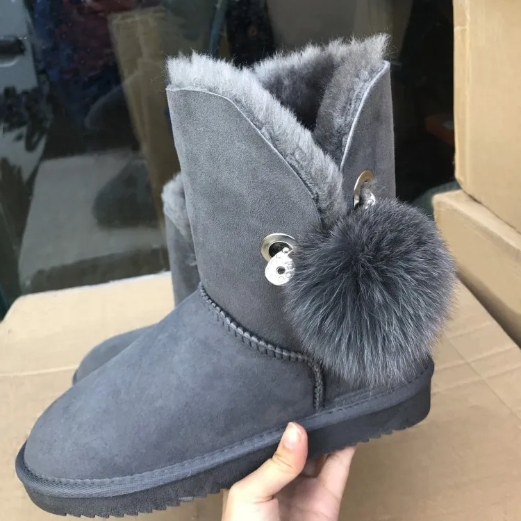 Новейшие зимние сапоги высокого качества в Европе 2019 г. Натуральная овчина 100%