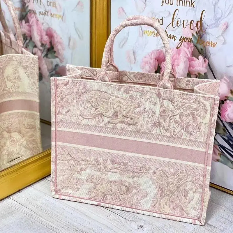 

2021 New All-Match Commuter Old Flower Bag Shopping Bag Embroidery Mommy Bag Large Capacity Tote Bag