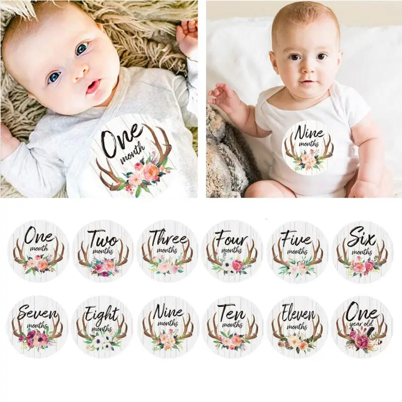 

First Year Monthly Milestone Photo Sharing Baby Belly Stickers, 1-12 Months, Neutral