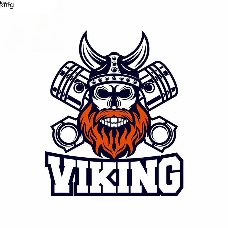 

Art Pattern Skull Viking and Car Stickers Motorcycle Accessories Waterproof Sunscreen Scratch-Proof Sticker 13*13cm