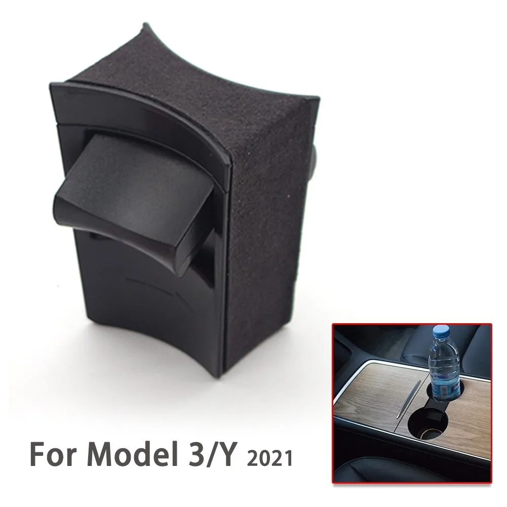 

ABS With Suede Grey Water Cup Holder Divider Limiter Insert For Tesla Model 3 2021 Model Y Water Cup Holder
