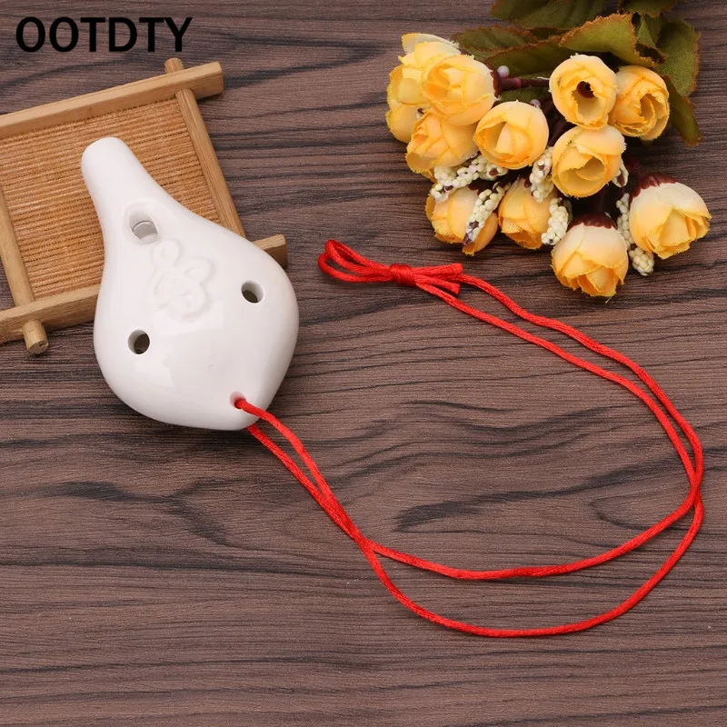 Профессиональная Керамическая Флейта OOTDTY с 6 отверстиями для Ocarina музыкальный