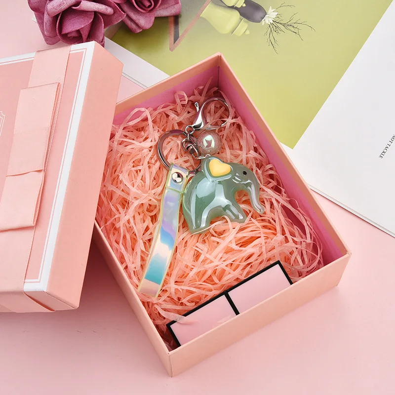 Fashion Cartoon Elephant Doll Keychain Love Girl Charm Keychain Pendant Personality Lady Backpack Mobile Phone Crystal Keychain