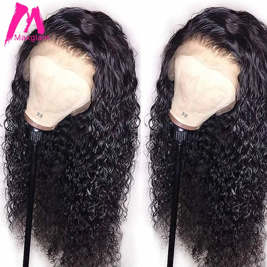 Парик с фронтальным шнурком на 360 градусов 13х4 кудрявые человеческие волосы