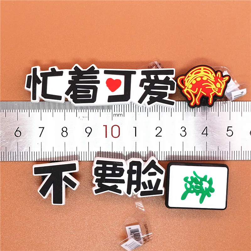 Original PVC Shoe Buckle Accessories Novel Funny Sentence Shoes Decoration Jibz for Croc Charms Bracelets Kids Gifts U164