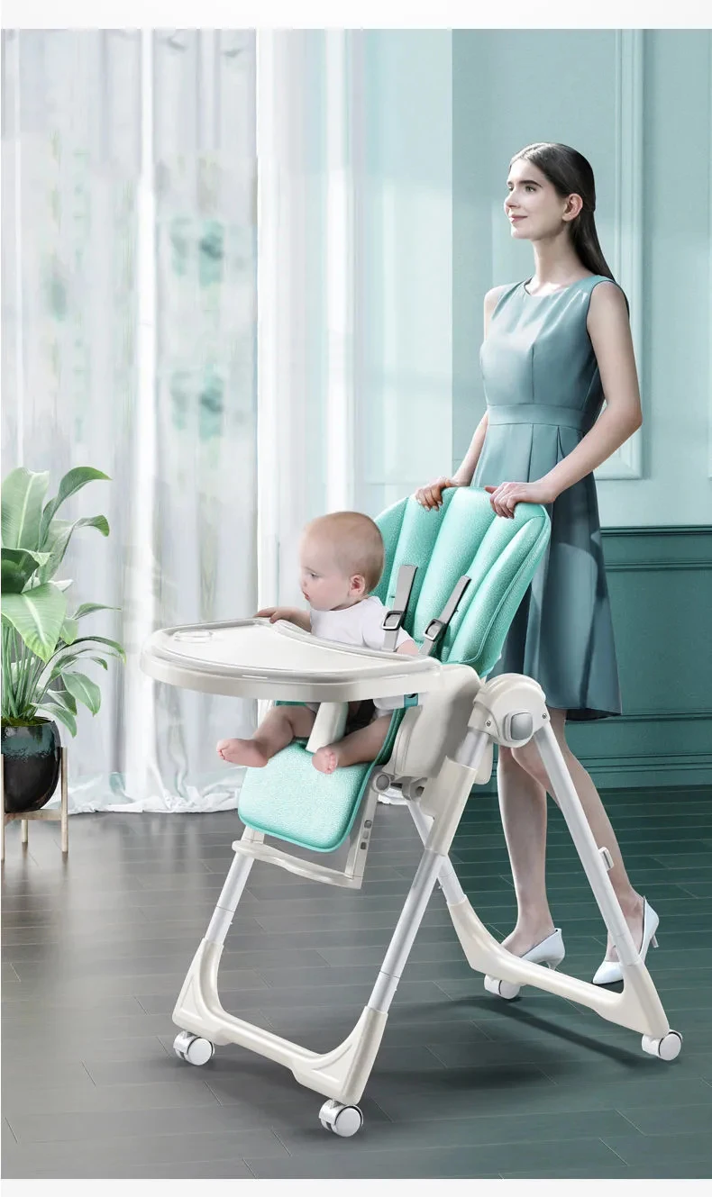 Baby Dining Chair Feeding Chair Heightening chair Multi-position Adjustable Child Raising Seat Foldable Dining Table and Chair