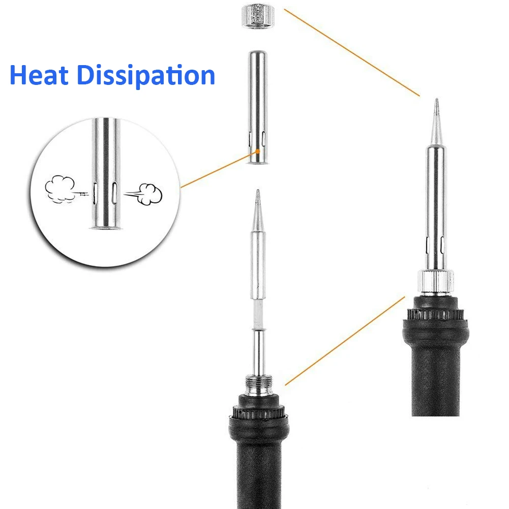 

Adjustable Temperature Soldering Iron Kit Soldering Board Set 60W with Tips Stand Tweezers Desoldering Pump Solder Tube