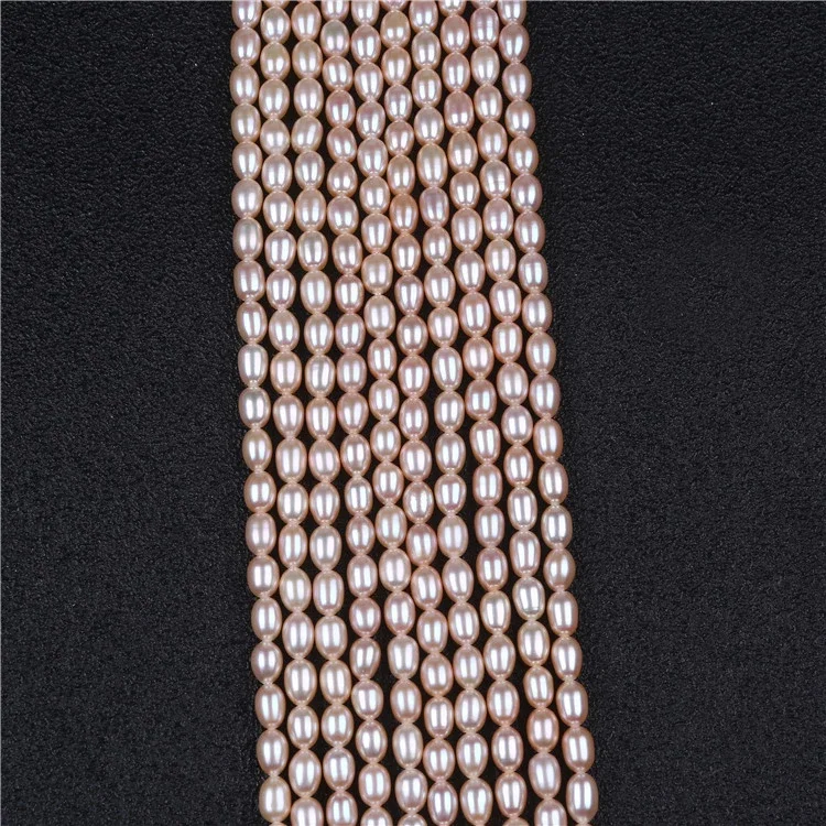 

APDGG Wholesale 10Strands Natural AA grade 5-6mm freshwater rice shape pearl strands women lady jewelry DIY