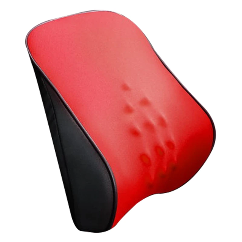 

Car Massage Pillow Lumbar Pillow Universal Backrest Seat Back Support Relieve Fatigue Auto Back Support Red