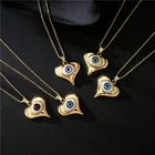 Новинка, винтажные богемные ювелирные изделия золотого цвета, медное сердце, кулон от сглаза, ожерелье для женщин и девочек, оптовая продажа, подарок на день рождения