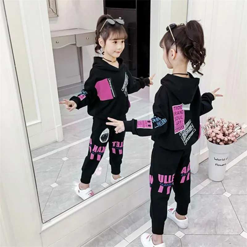 

Cheap Spring Autumn Baby Boys Girls Set Kids Sweatshirts +Pants Sport Tracksuit Teenage Children Clothing Suit High Quality