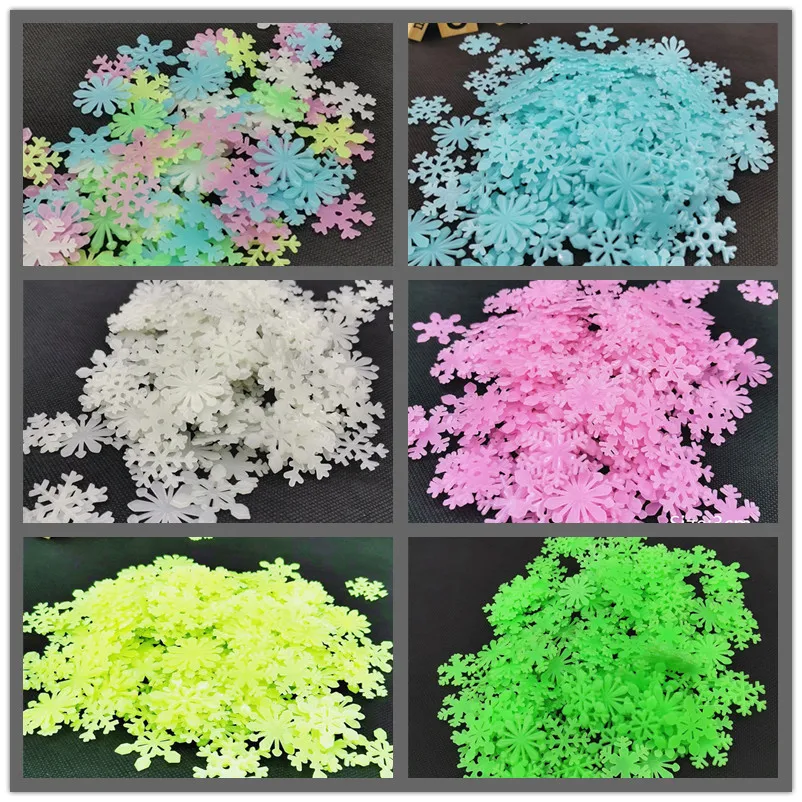 Светящиеся наклейки в виде снежинок и звезд рождественские украшения для дома 2021