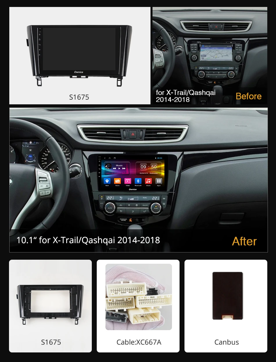 Ownice Android 9 0 автомобильный DVD мультимедийный плеер 8 ядер k3 k5 k6 для Nissan Qashqai X-Trail 2014-2018